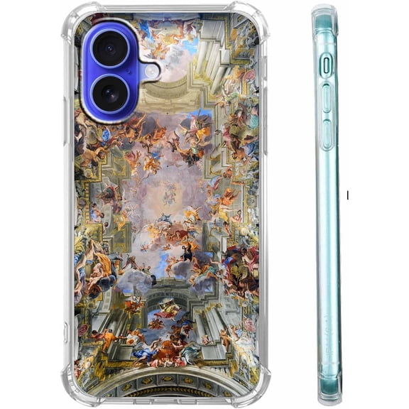 Renaissance Art Case for iPhone 16, Aesthetic Europe Painting, Unique Soft TPU Bumper Case Compatible with iPhone 16, 6.1"
