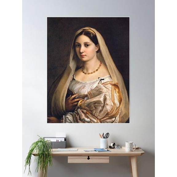 Renaissance Art Raphael'S Woman With A Veil (La Donna Velata) (1516) Poster Wall Art, Modern Wall Decor For Living Room Bedroom, 16x24 UNFRAMED