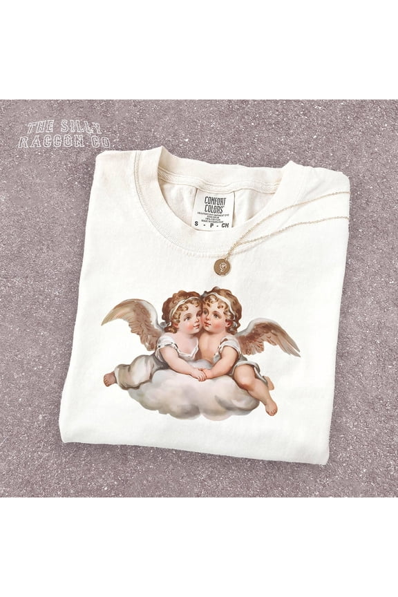 Renaissance Art Women'S Tee, Vintage Cherub Shirt, Y2K Shirt, Soft, Romantic Retro Angel Top, Coquette Angelcore Gift WHITE Unisex S-5XL Hot Trending Shirt, Vintage Birthday Gift