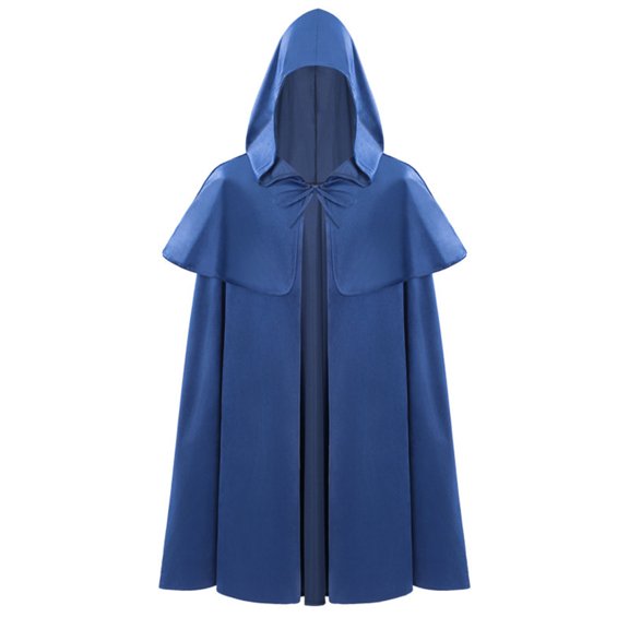 Renaissance Cloak for Men with Hood Halloween Cosplay Knight Gothic Witch Cape Medieval Costume Robe