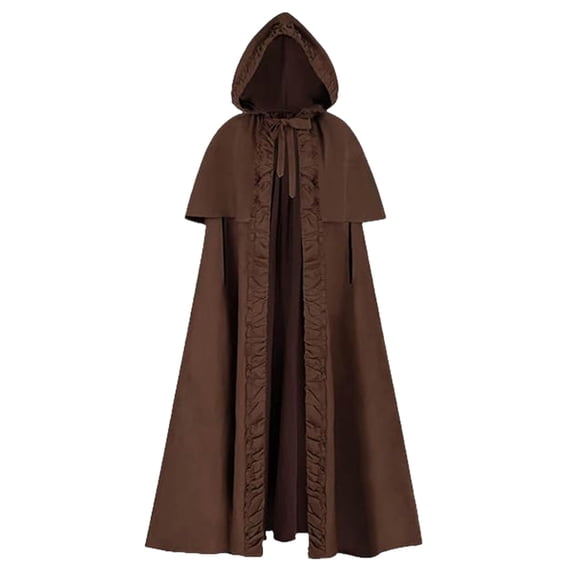 Renaissance Cloak with Hood Unisex Halloween Cosplay Knight Gothic Witch Cape Medieval Costume