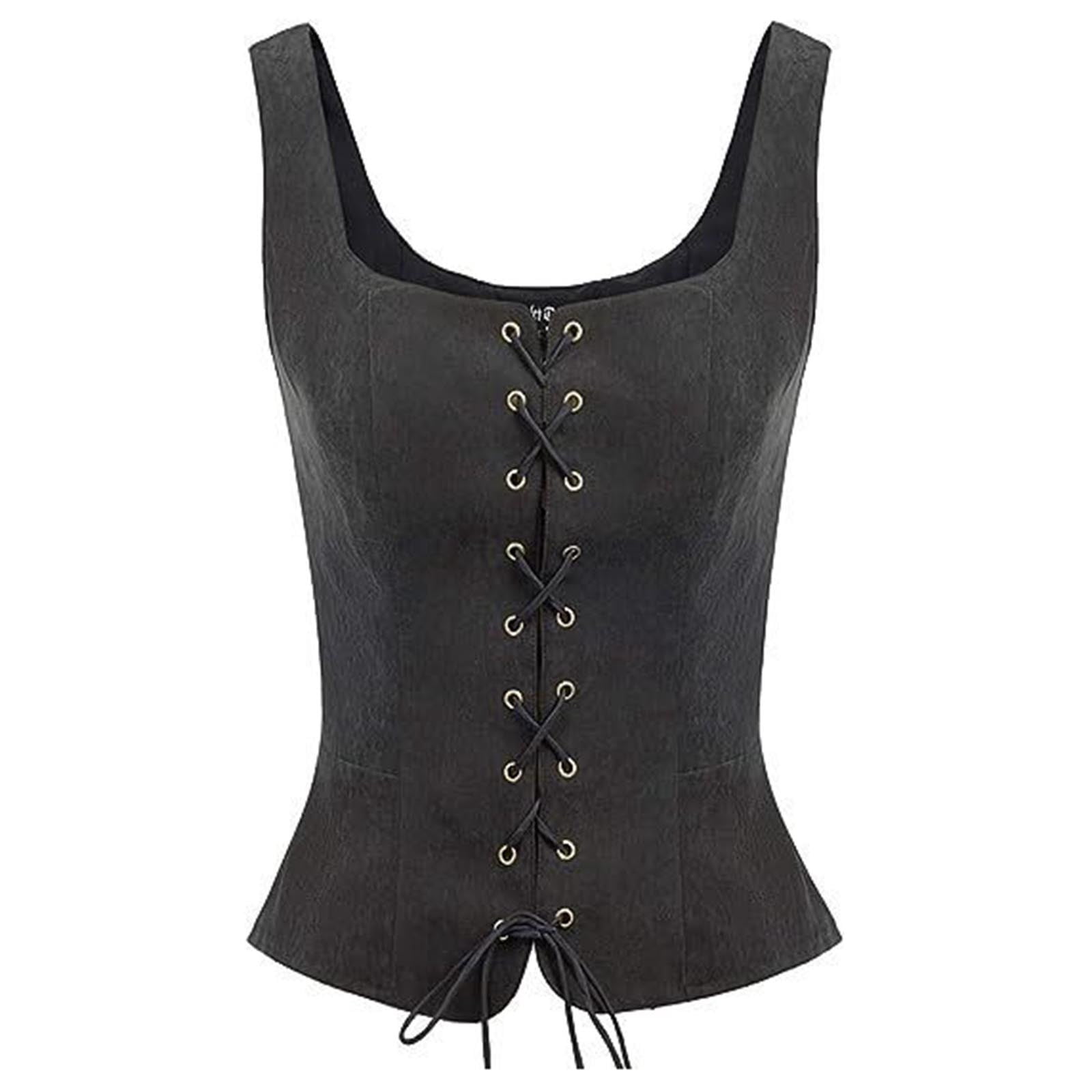 Women's Pirate Corset Vest - Renaissance Medieval Steampunk Victorian Costume Bodice