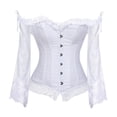 thumbnail image 1 of Renaissance Corset For Women Lace Long Sleeves Corset Top Victorian Overbust Corset Off Shoulder Corselet, 1 of 3