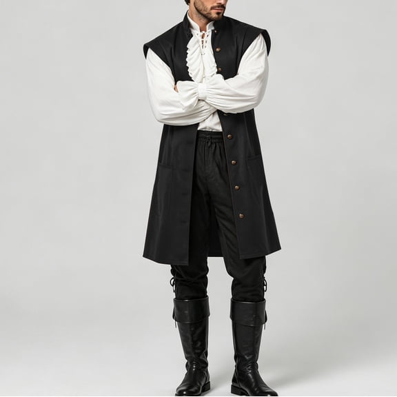 Renaissance Costume, Halloween Costume, Medieval Vest, Pirate Vest Renaissance Costume Halloween Medieval Vest Cosplay Vest for Party Dress Up Carnival Halloween Celebration Themed Party and Photos