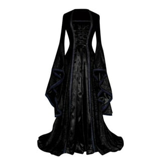 Halloween Costumes for Women Sexy 2022 Women's Gothic Witch Dress Medieval  Corset Renaissance Dress with Hood Victorian Dresses Halloween Cosplay  Costume 
