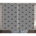 thumbnail image 1 of Ambesonne Renaissance Curtains 2 Panel Set, Victorian Floral Damask, 108" x 63", Black and White, 1 of 3