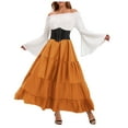 thumbnail image 1 of Renaissance Dress Attire Court Stage Performance Party Occasions Plus Size Elaborate Attire Orange Gown, 1 of 6