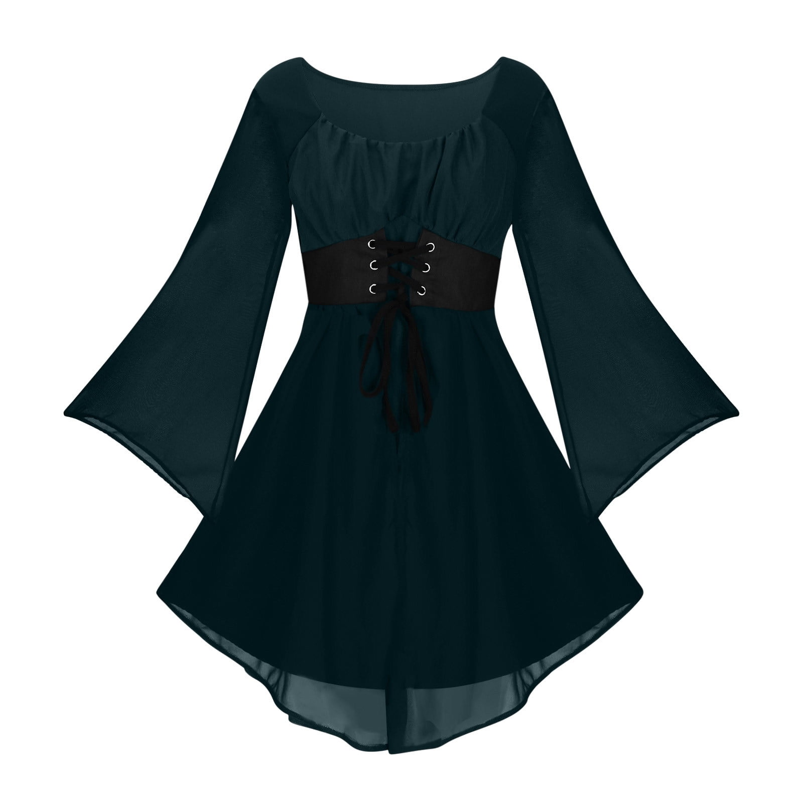 medieval mini dress Sheath/Column Medieval Vintage Long Sleeves Short/Mini Dresses, Black / S