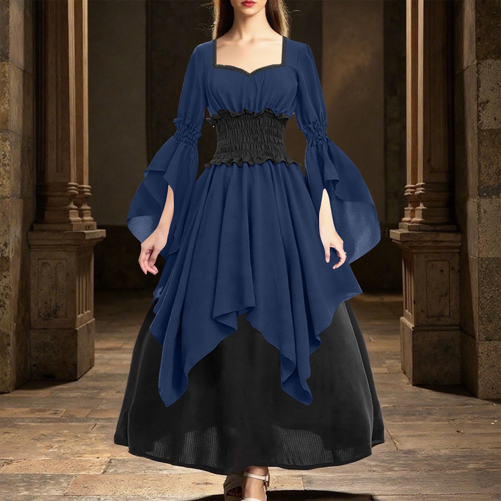 ThePirateDressing Gypsy Gothic Witch Dress – Medieval Renaissance Wedding & Festival Outfit