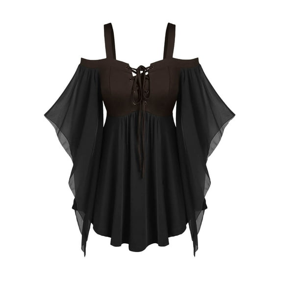 Renaissance Dress for Women Mesh Off Shoulder Short Sleeve Medieval Dress Crewneck Fashion Retro Dress Knee Length Dress Solid Halloween Costume Long Dresses for Halloween Cosplay