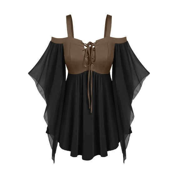 Renaissance Dress for Women Mesh Off Shoulder Short Sleeve Medieval Dress Crewneck Fashion Retro Dress Knee Length Dress Solid Halloween Costume Long Dresses for Halloween Cosplay