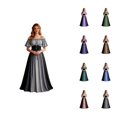 thumbnail image 1 of Renaissance Dress Women Short Sleeve Cold Shoulder Underbust Corset Dresses Vintage Victorian Goth Halloween Maxi Dress, 1 of 7