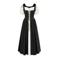 thumbnail image 1 of Renaissance Dress for Women Medieval Costume Lace Up Vintage Maxi Gown Halloween Pirate Cosplay Outfit, 1 of 7