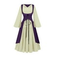 thumbnail image 1 of Renaissance Dress for Women Medieval Costume Long Sleeve Lace Up Vintage Peasant Gown Halloween Cosplay, 1 of 3
