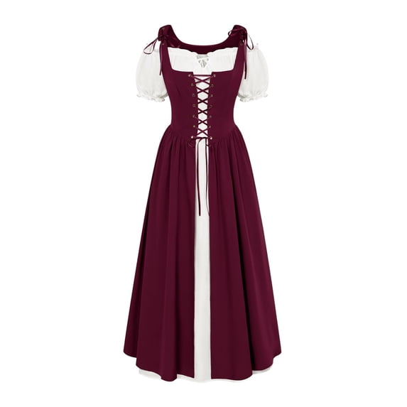 Renaissance Dress for Women, Medieval Pirate Irish Ren Faire Dresses, Vintage Cosplay Peasant Maxi Gown