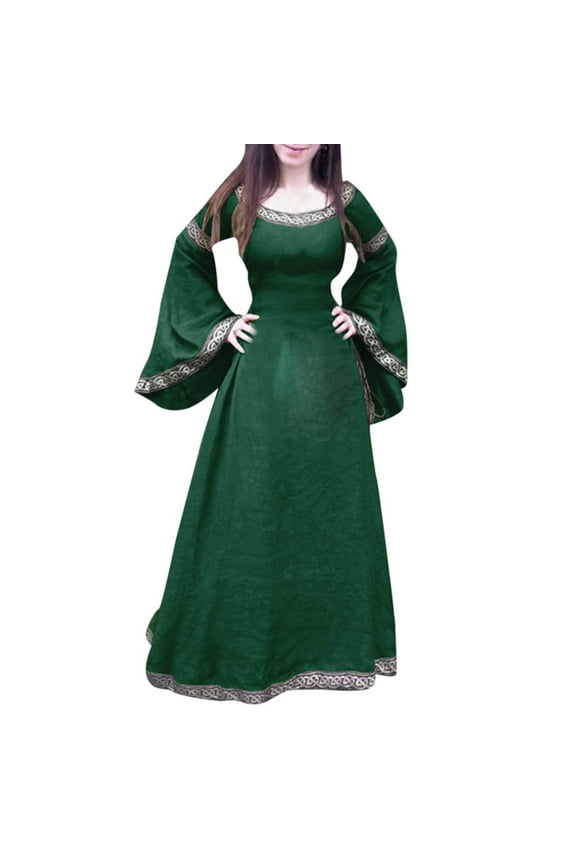 Renaissance Dresses for Women Medieval Costume Retro Flare Sleeve Cosplay Costumes Vintage formal Maxi Dresses