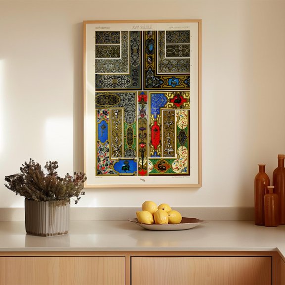 Renaissance Era Ornamental Renaissance Scrollwork Antique European Motif Wall Decor Unframed Paper Print