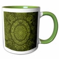 thumbnail image 1 of 3drose, Renaissance Inspired Oval Design in Green, 11oz Two-tone Green Mug, 1 of 6