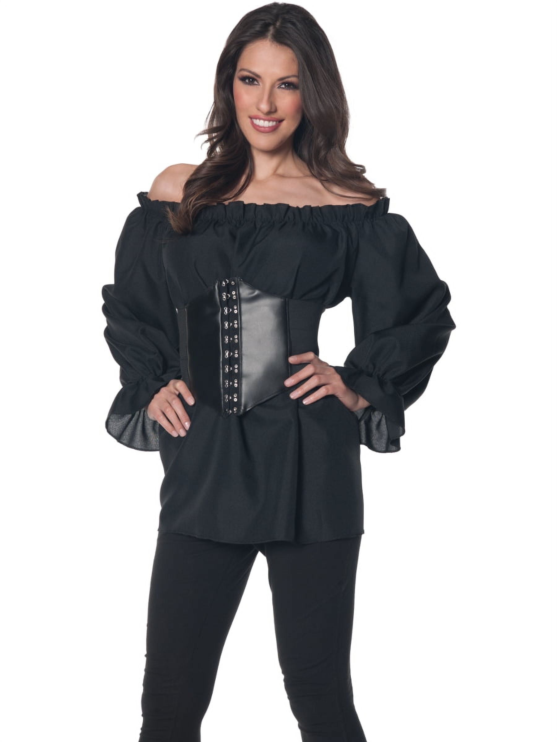 Women's Plus Size Ruffled Pirate Costume Blouse