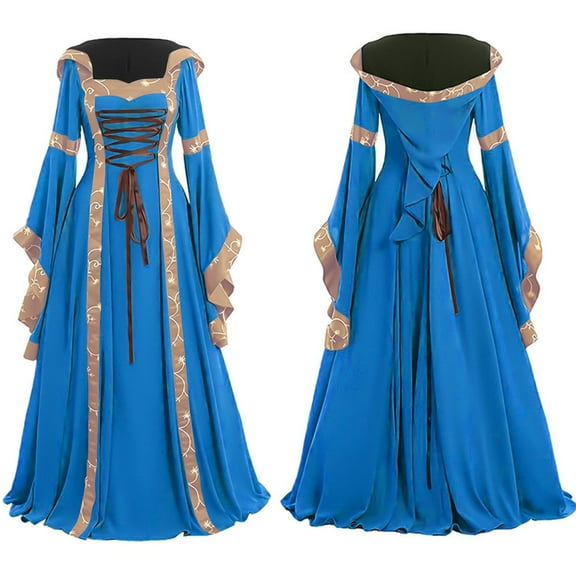 Renaissance Medieval Gothic Dress for Women Festival Costume Peasant Bodice with Drawstring Front Adjustable Long Sleeve Soft Breathable Polyester Spandex All Season Casual Gown