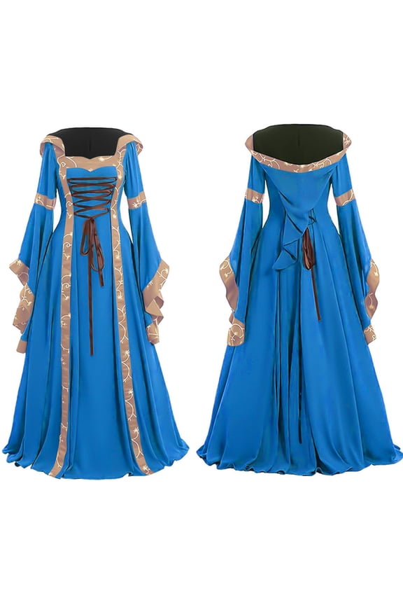Renaissance Medieval Gothic Dress for Women Festival Costume Peasant Bodice with Drawstring Front Adjustable Long Sleeve Soft Breathable Polyester Spandex All Season Casual Gown