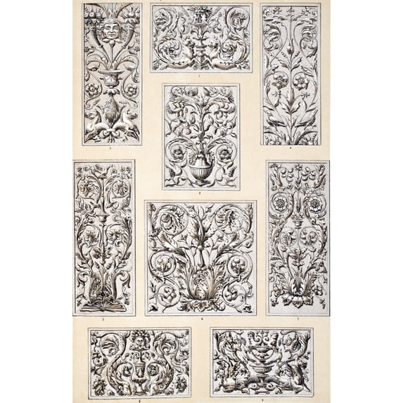 Renaissance No 1 Plate Lxxiv From The Grammar Of Ornament By Owen Jones Published By Day & Son London 1865 by Ken Welsh / Design Pics (11 x