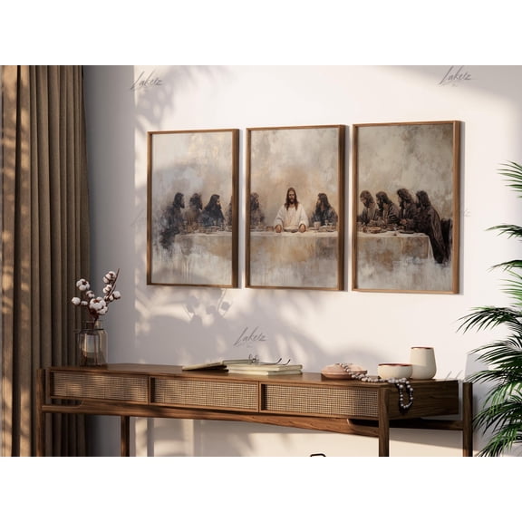 Renaissance Oil Dinner Scene Wall Art Set 3 Unframed Paper Print 8x12