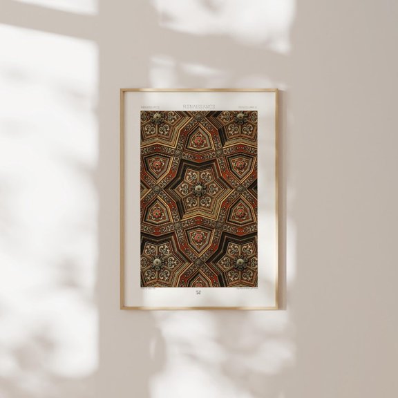 Renaissance Pattern Albert Racinet Artwork Lornement Polychrome Cultural Wall Decor Unframed Paper Print