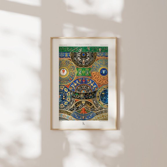 Renaissance Pattern Albert Racinet Artwork Lornement Polychrome Nature Wall Decor Unframed Paper Print