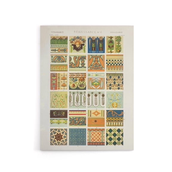 Renaissance Patterns Racinet Vintage Canvas Wall Art 12X16"