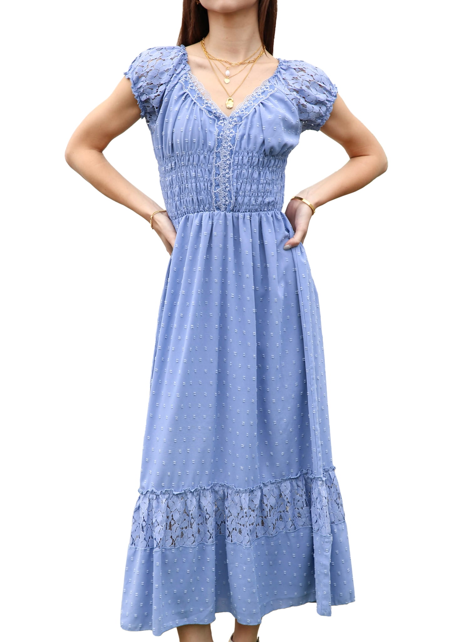 Renaissance Peasant Maiden Boho Inspired Cap Sleeve Lace Trim Dress, Sky Blue, Large - Walmart.com Renaissance Peasant Maiden Boho Inspired Cap Sleeve Lace Trim Dress, Sky Blue, Large - Walmart.com