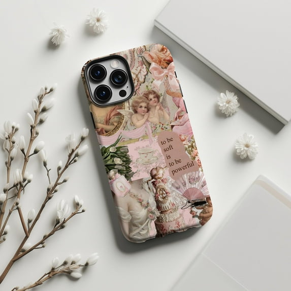 Renaissance Pink Angel Soft Girl Pastel Art Case for iPhone 17 through ...