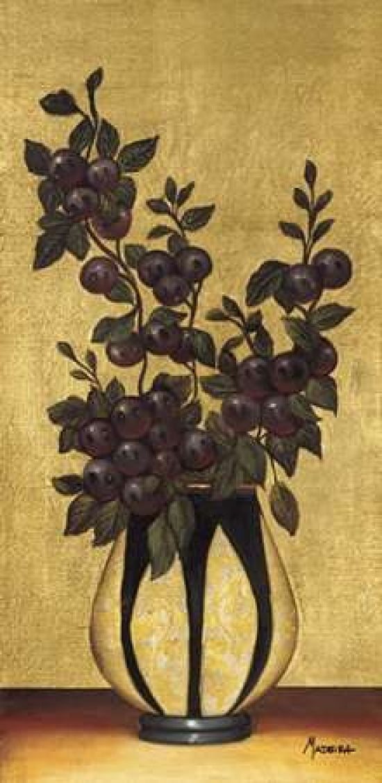 Renaissance Plums Canvas Art - Madeira (10 x 20)