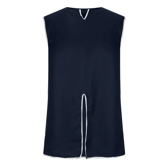 Renaissance Priest Top for Men Sleeveless Tank Vest Romper Split Medieval Performance Party Outfit No Belt (X-Large, Blue)