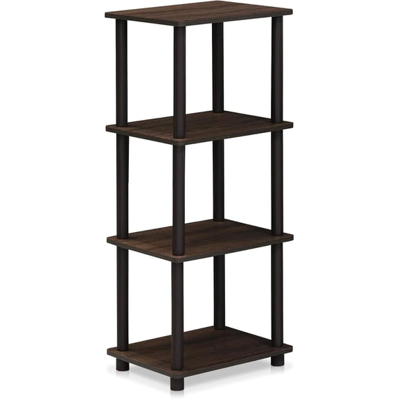 Renaissance Refinement Space Shelf Walnut Brown 11.6D x 15W Inches 3-Space Open Shelf for Books and Decorative Displays