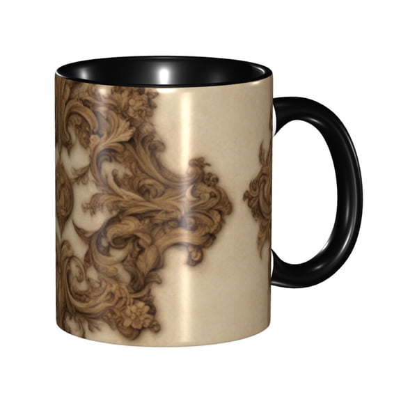 Renaissance Retro Coffee Mug Fun Custom Ceramic Mugs 11oz Black