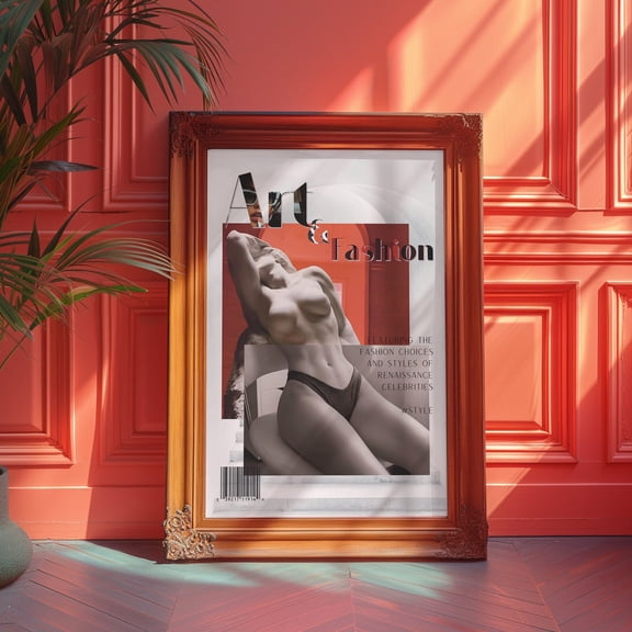 Renaissance Retro Fashion Collage, Unframed Canvas