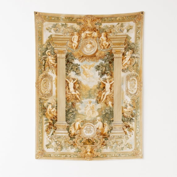 Renaissance Reverie Wall Tapestry for Bedroom by DC | Italian-Inspired Tapestry Wall Hanging & Aesthetic Decor for Dorm, Living Room, Picnic & Home | 36"x48"