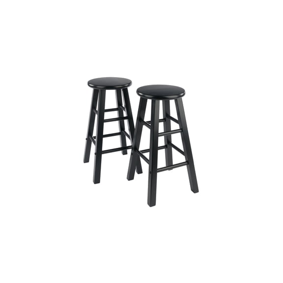 Renaissance Revival Counter Stools, 2-Pc Set, Black