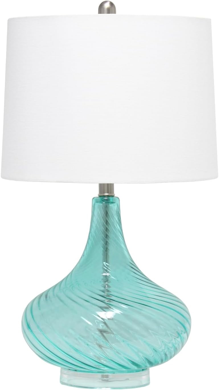 Renaissance Rhapsody 24" Wavy Colored Glass Table Lamp with White Linen ...