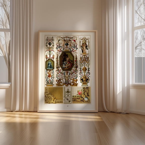 Renaissance Rococo Decorative Ornament Wall Decor Unframed Paper Print
