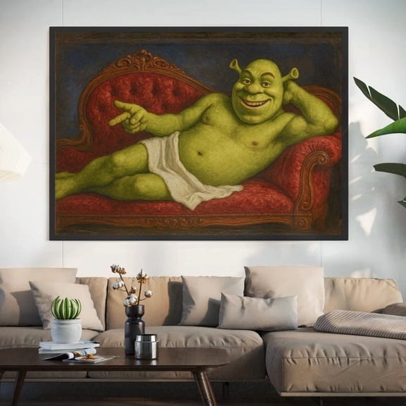 Renaissance Shrek Print Funny Bathroom Wall Art Home Decor Office Wall Art