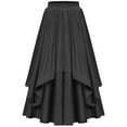 thumbnail image 1 of Renaissance Skirts for Women 2025 Double Layered Solid Color Comfy Retro Long Skirt, 1 of 5