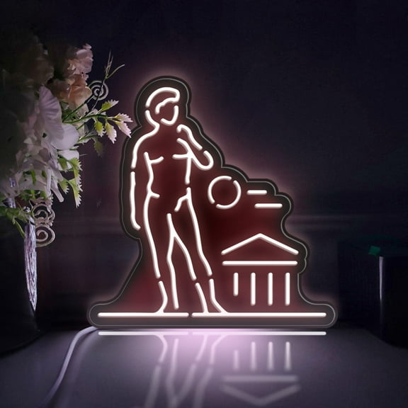 Renaissance Statue David Led Light Box, Dimmable Neon-Like Light Signs USB Power for Wall Decor Bedroom Decoration, Static Light (WxH) 8"x8"