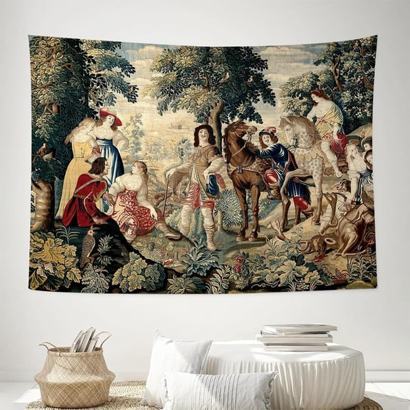Renaissance Tapestry Boho Tapestries Wall Hanging Medieval Art Tapestry for Bedroom Living Room Dorm Decor Tablecloth 60x44in LTMTAYW440