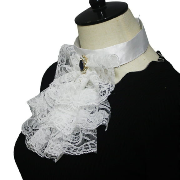 Renaissances Elizabethan Neck Ruff Collar Ruffled Collar for Women Ruffled Faux Collar Layered Neck Ruff