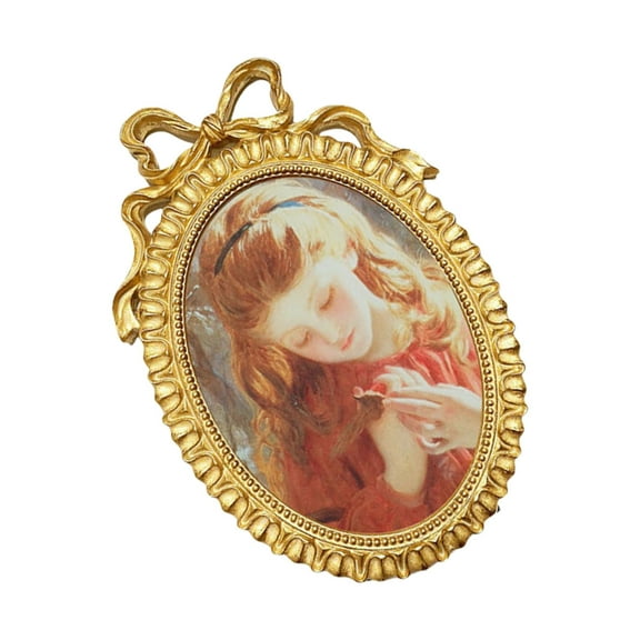 Renaissances Picture Frame Resins Oval Bowknot Golden Photo Frame Home Gift