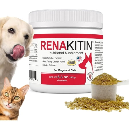 Renakitin Kidney Supplements for Dogs Cats - Contains Chitosan & Calcium Carbonate