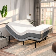 Renanim Premium Adjustable Bed Base + 12" Twin XL, Medium Firm Gel Memory Foam Mattress, Dual Massage, USB Ports, App Control, Underbed Light & Wireless Remote