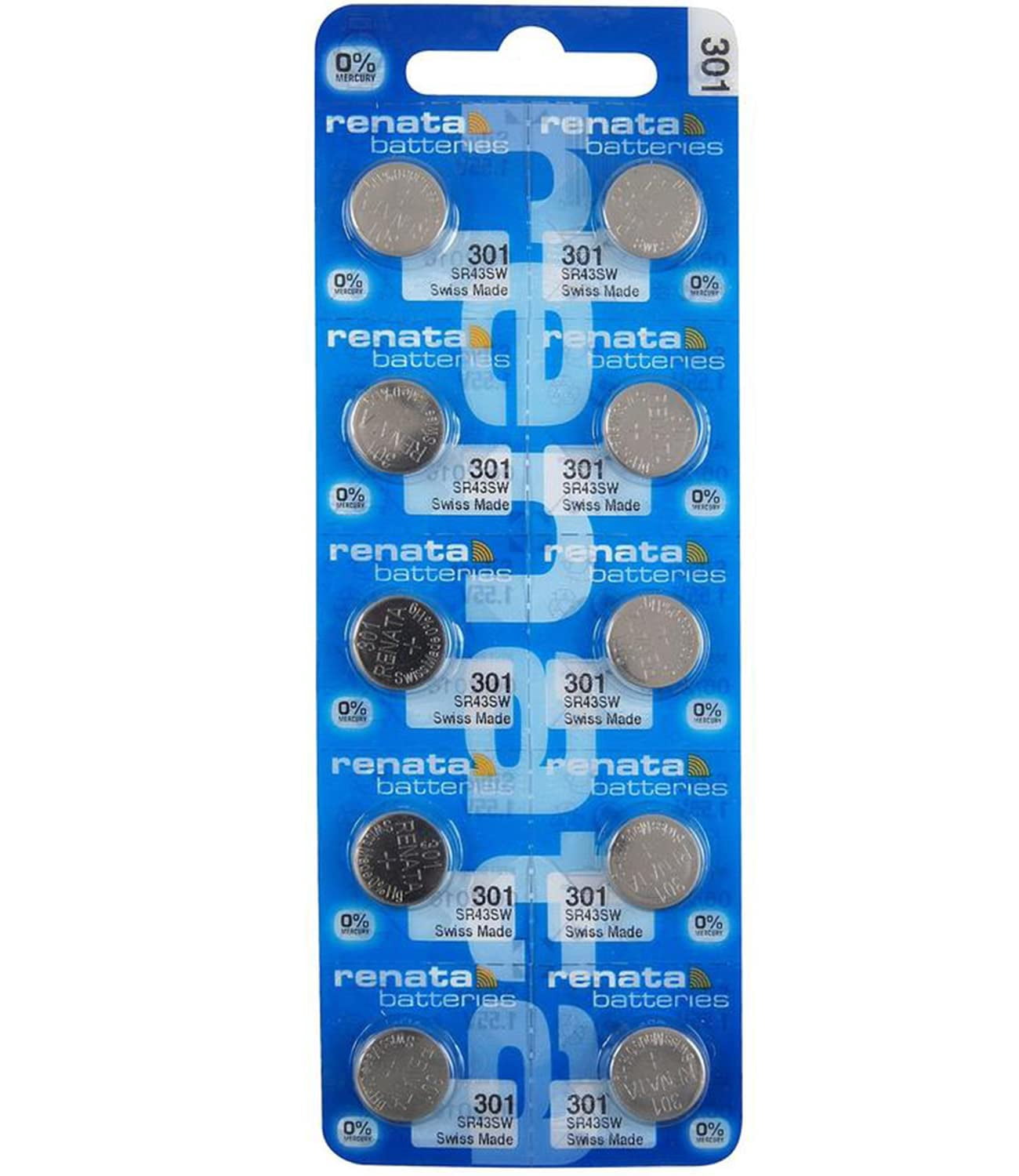 Renata 301 SR43SW 1.55V Silver Oxide Watch Battery - Walmart Business ...